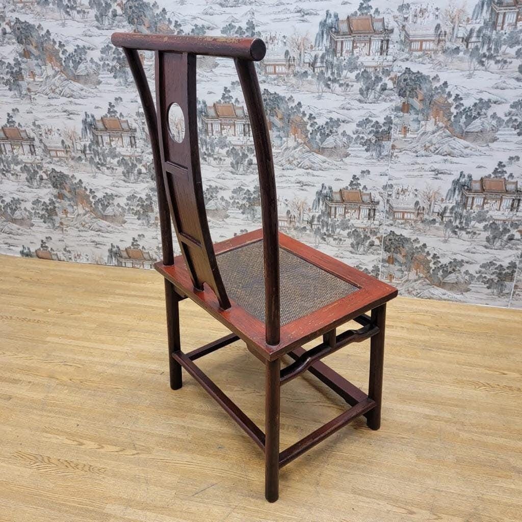 Antique Shanxi Province Red Lacquered Elm Side Chairs - Set of 3 - 2