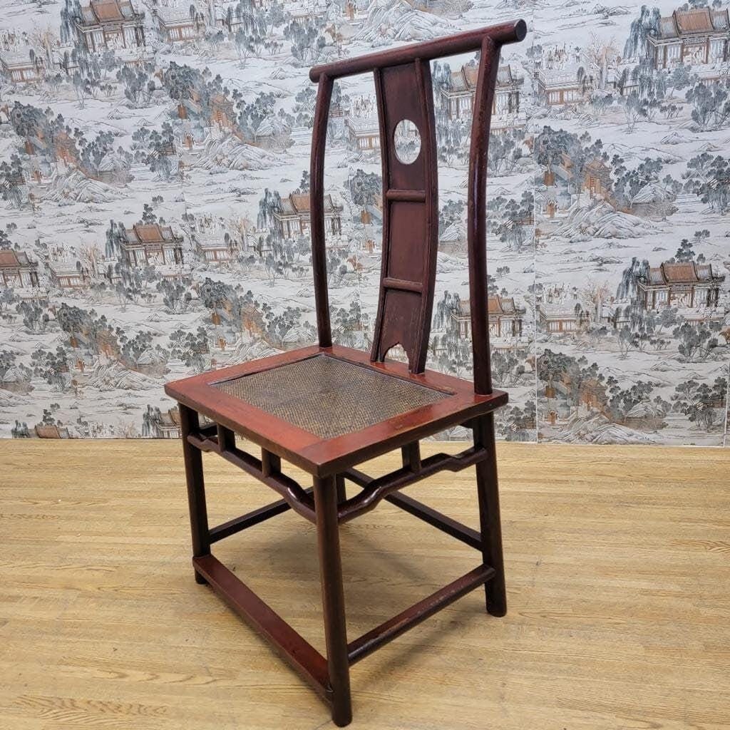 Antique Shanxi Province Red Lacquered Elm Side Chairs - Set of 3 - 6