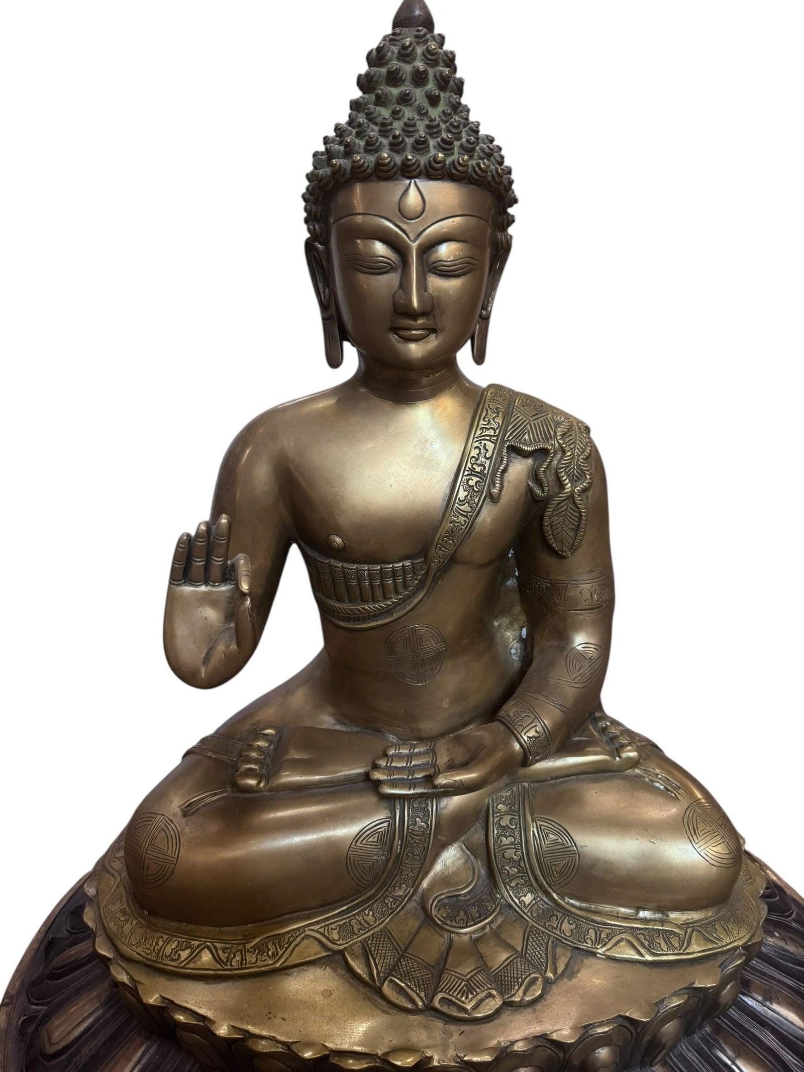 Vintage Imported Tibetan Zen Temple Buddha Statue - 2