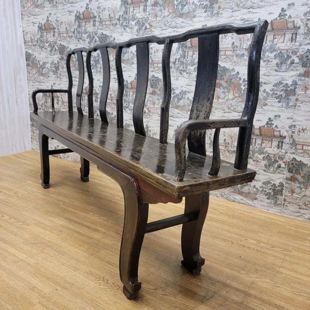 Vintage Shanxi Province Elm Bench - 5