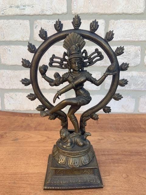 Antique Indian Gilt Bronze Shiva Nataraja - The Lord of Dance Statue (1 of 6)