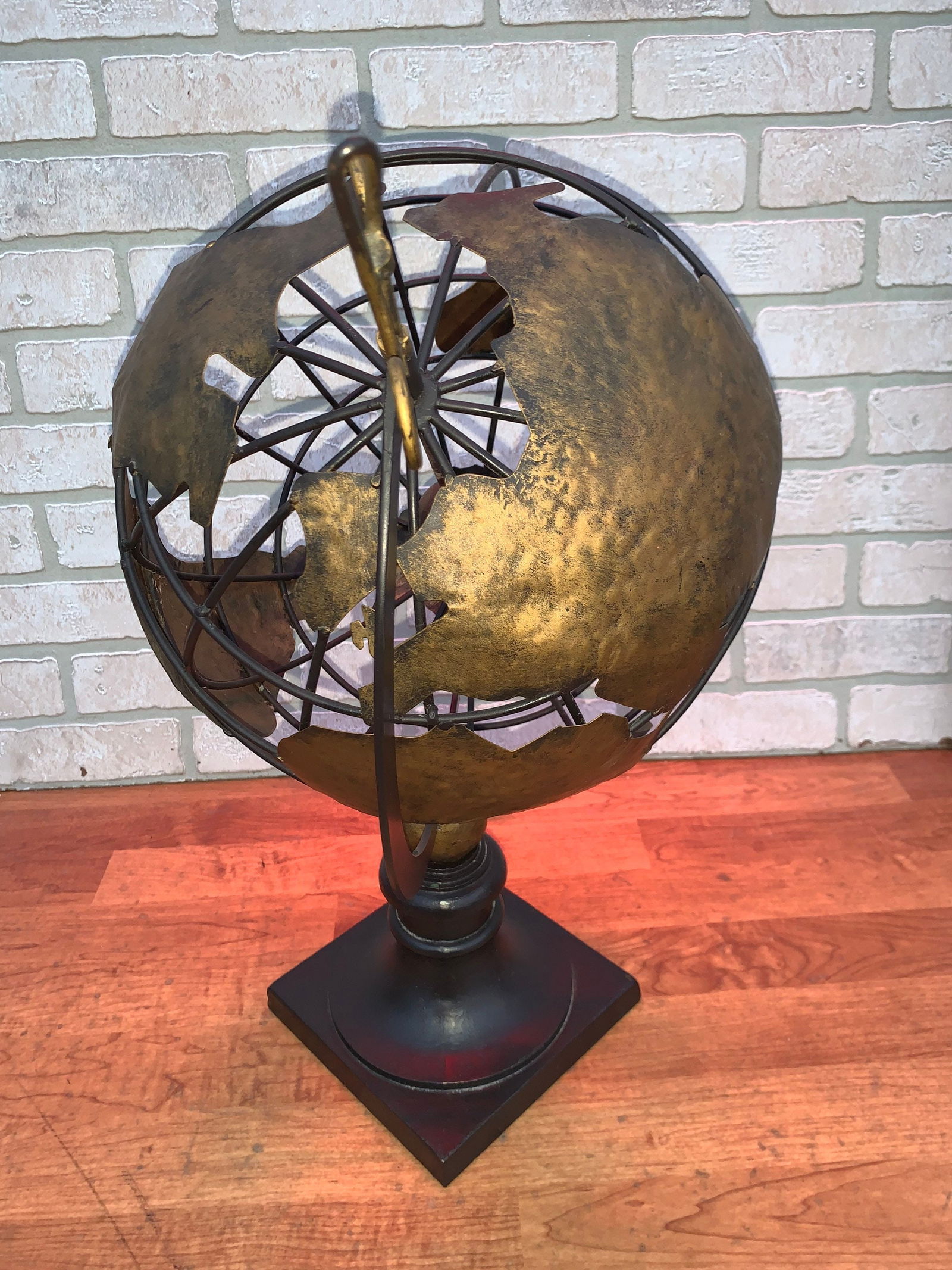 Vintage Celestial Metal Armillary Globe Sphere with Arrow Through It - 4