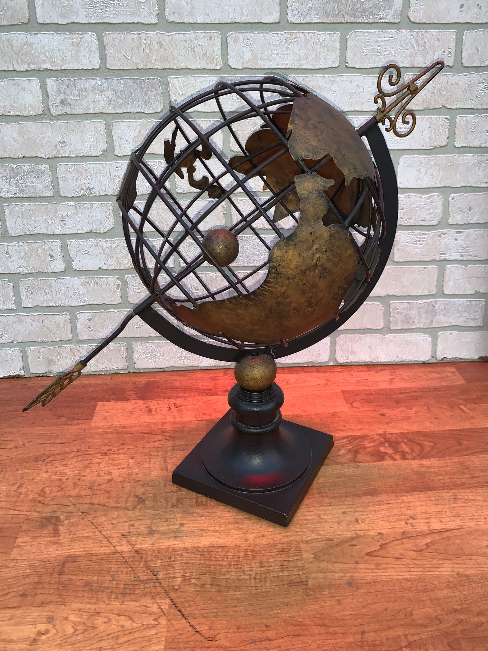 Vintage Celestial Metal Armillary Globe Sphere with Arrow Through It - 5