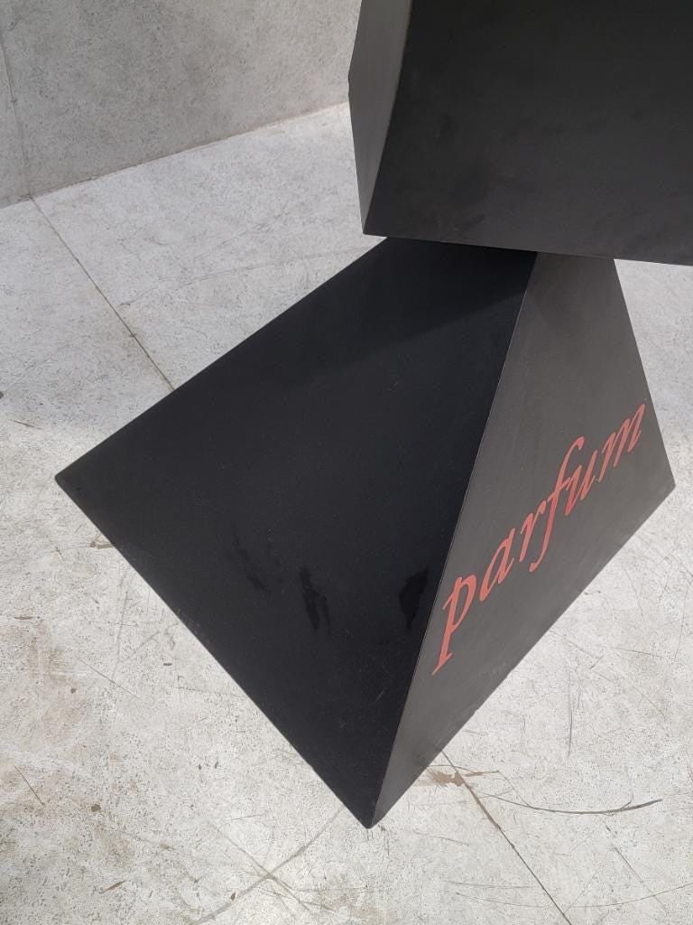 Vintage 7.5 Foot Black Wood Guess Cultural Advertising Sign - 5