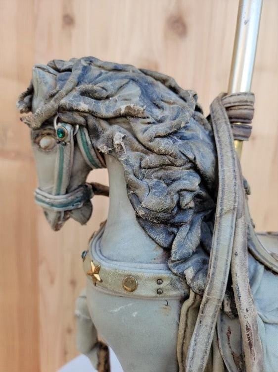 Vintage Leather Carousel Horse Signed By Teresa Corning - 10
