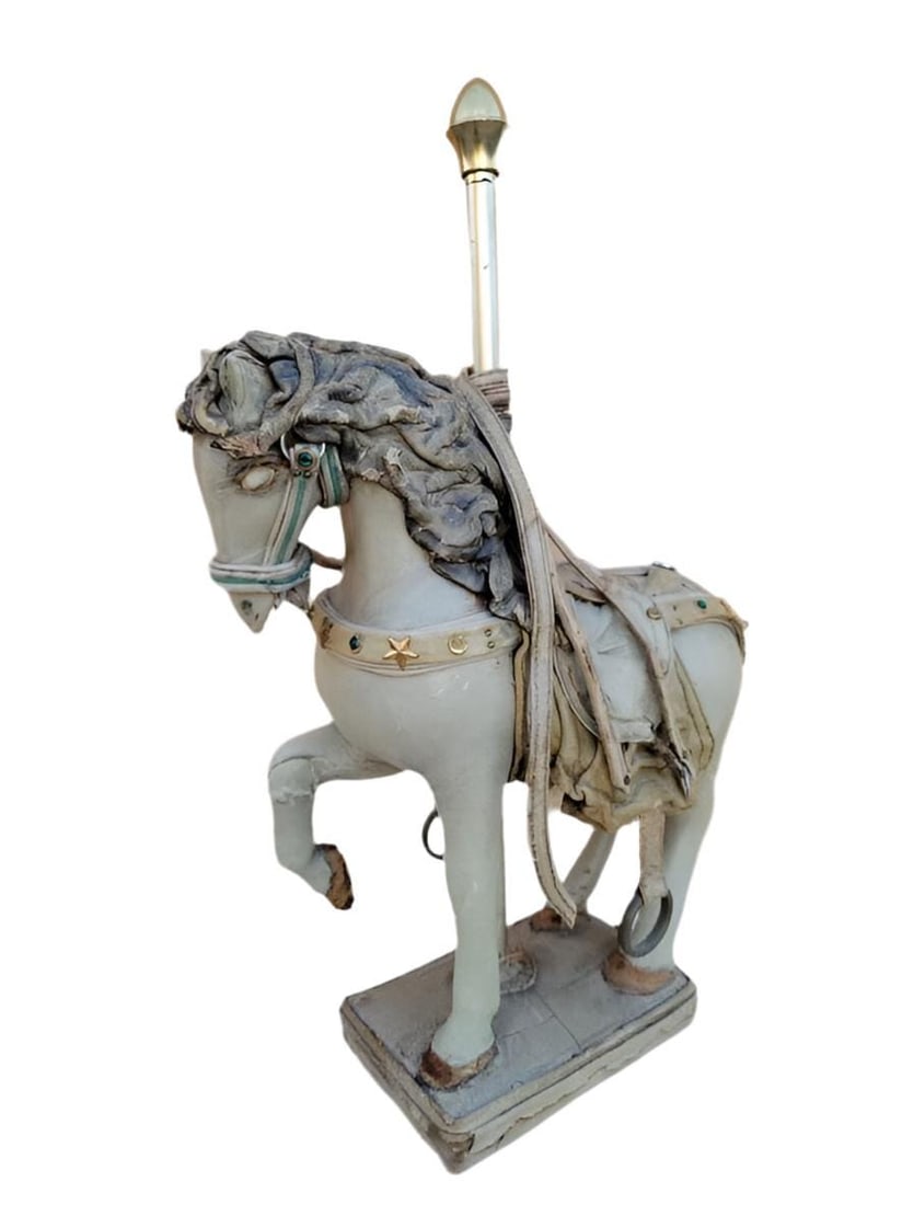 Vintage Leather Carousel Horse Signed By Teresa Corning (1 of 10)