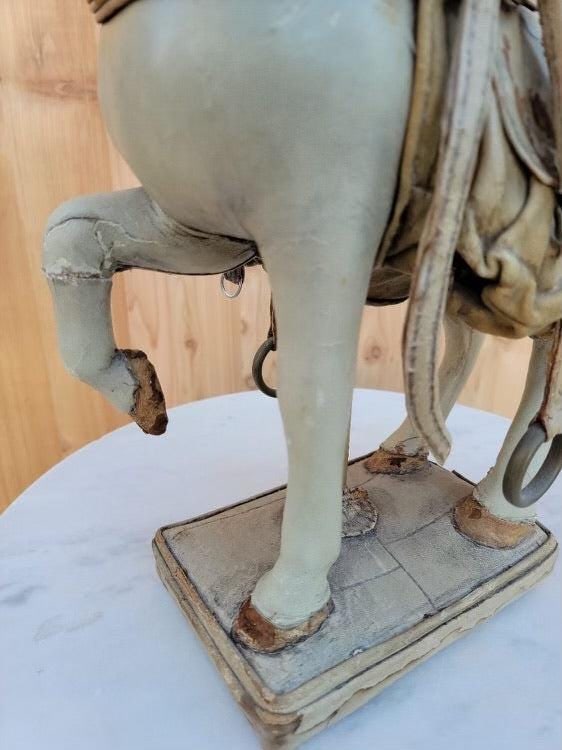 Vintage Leather Carousel Horse Signed By Teresa Corning - 5