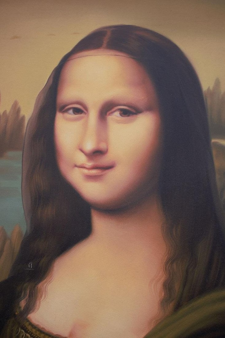 Vintage Mona Lisa Oil Painting in a Frame - 7