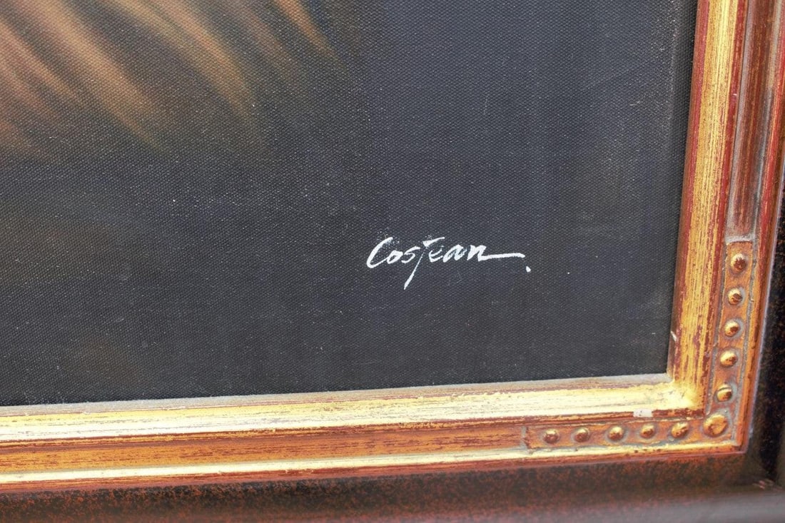 Vintage Mona Lisa Oil Painting in a Frame - 9