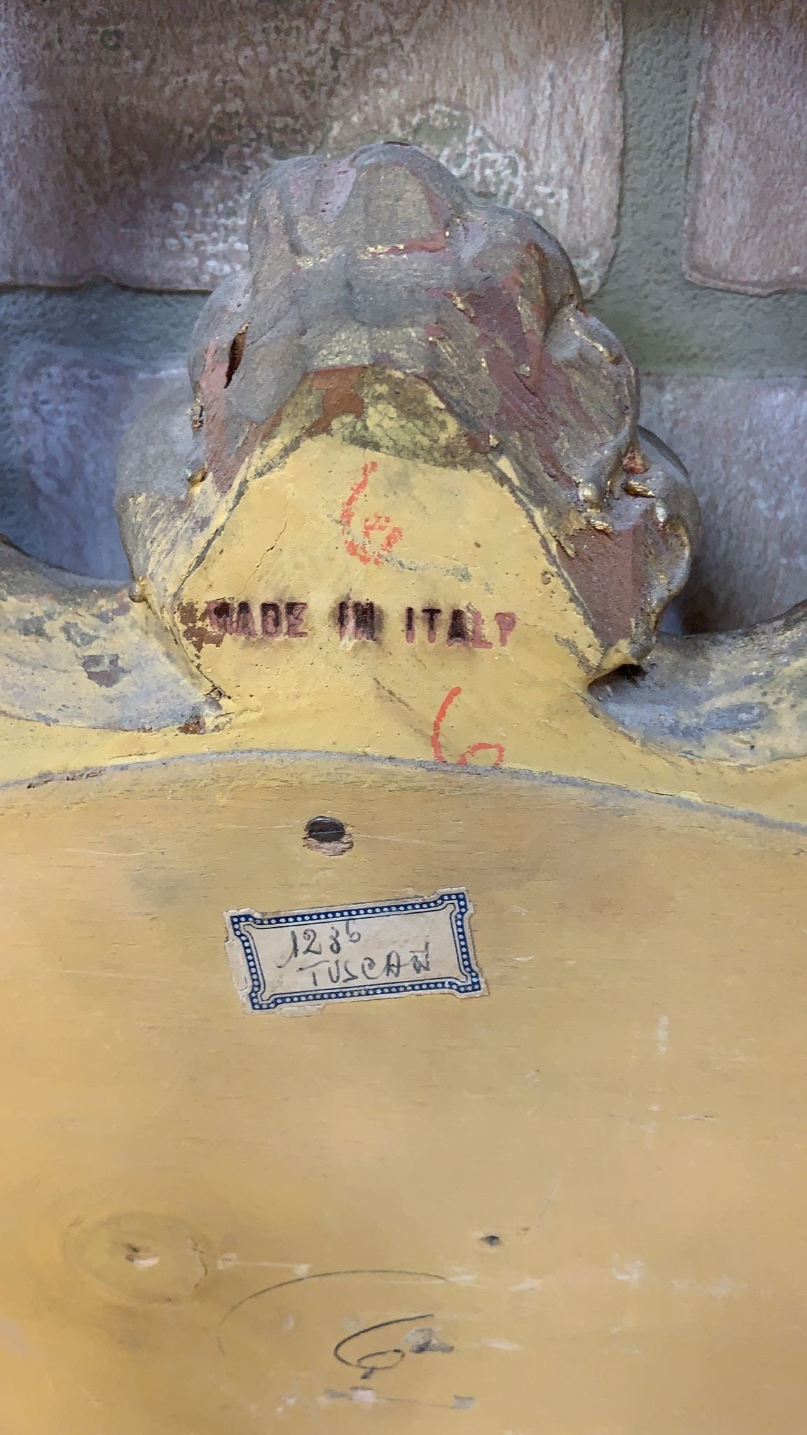 Antique Italian Wood Carved Hanging Wall Mirror with Bronzed Finish - 7