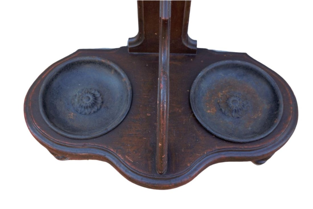 Antique Victorian Hall Tree with Mirror - 6