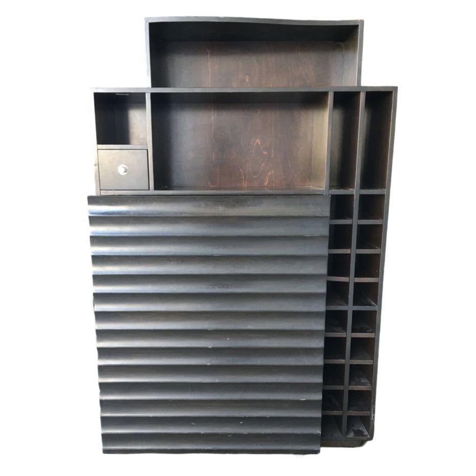 Postmodern Espresso Wood Dining Room Convertible Bar Cabinet, 1990 - 4