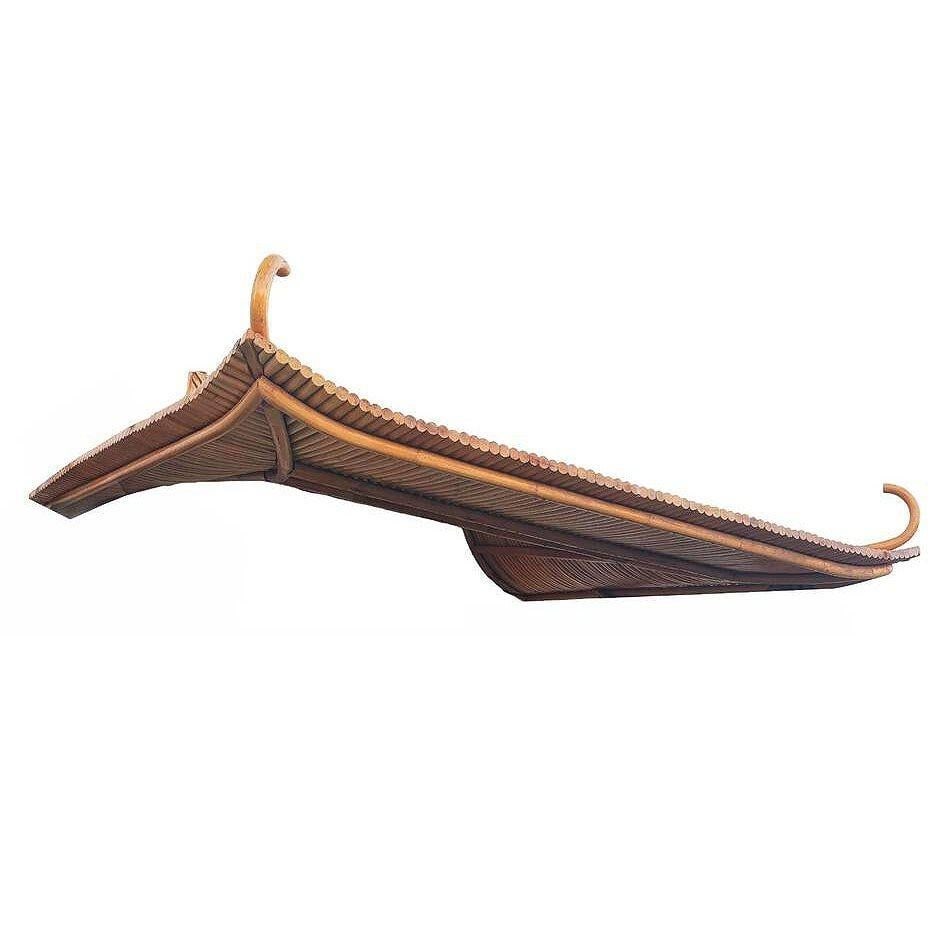 Mid-century James Mount Style Stacked Rattan Corner Bar w/ Asian Xie Shan Roof - 15