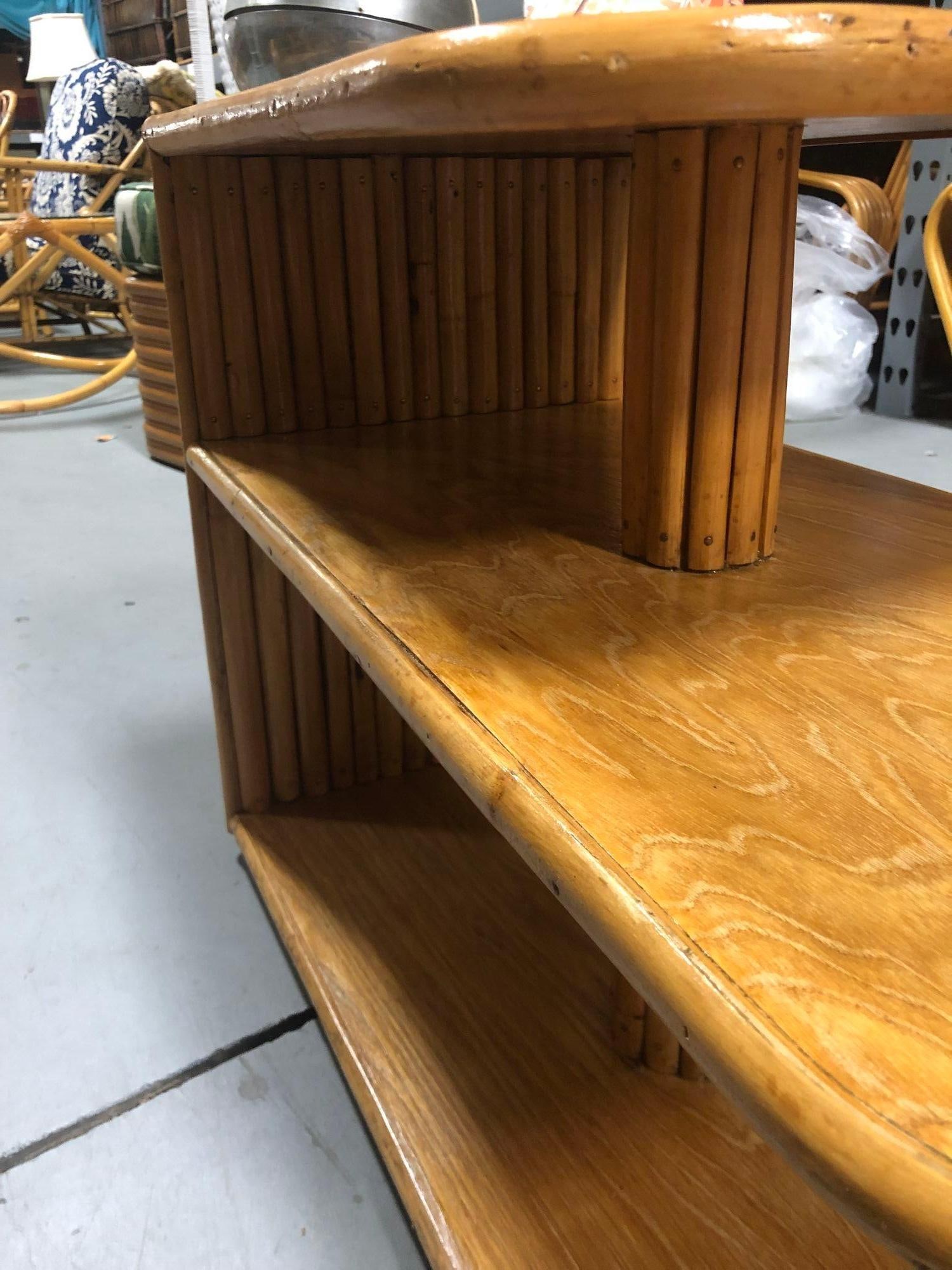 Restored Rattan Six Strand Square 3/4 Pretzel Livingroom Sofa and Chairs Set - 15