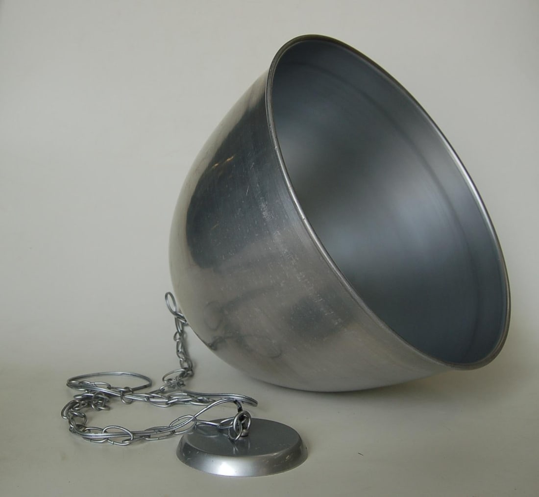Brushed Aluminum Industrial Round Swag Ceiling Fixture - 10
