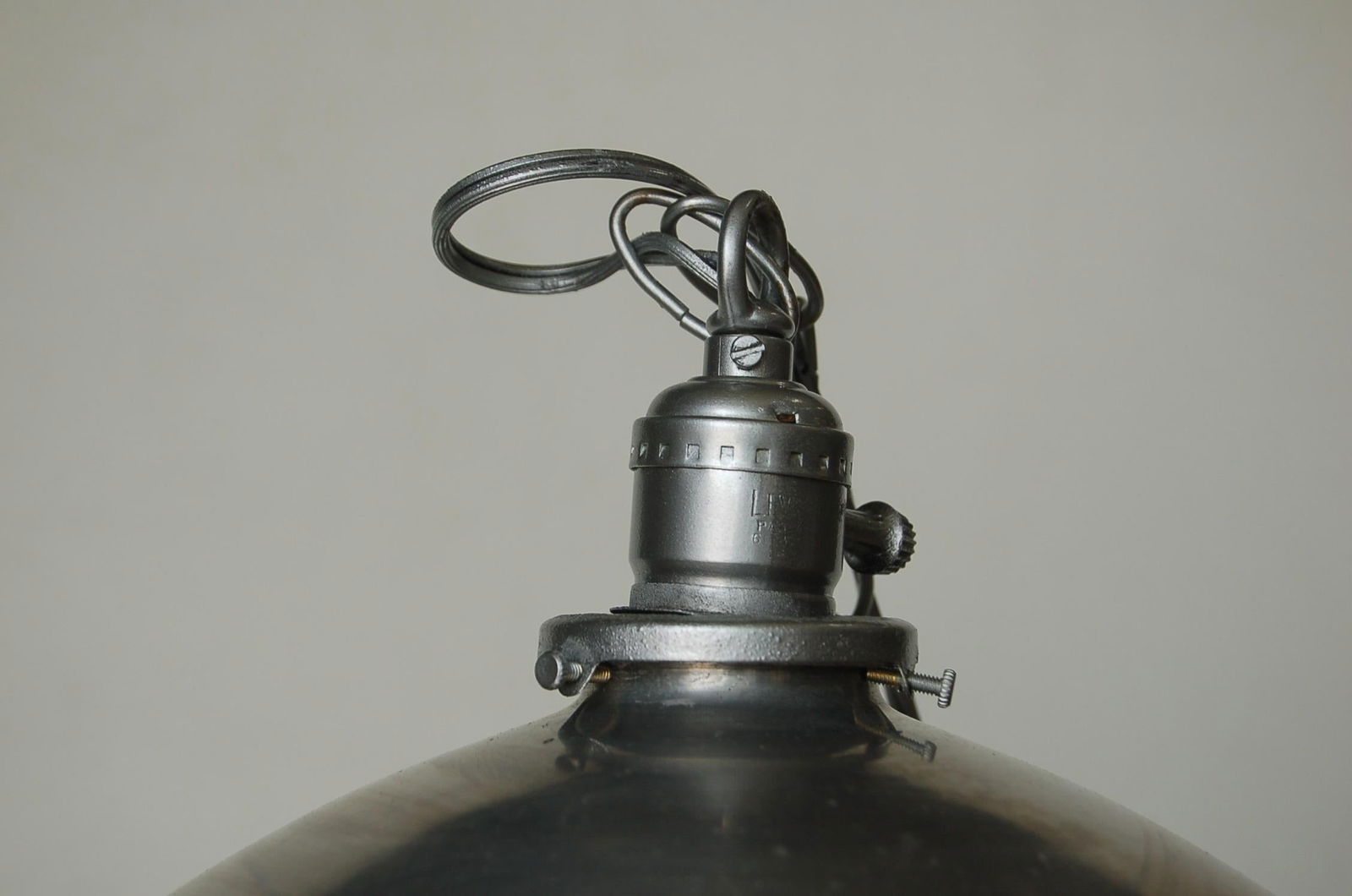 Brushed Aluminum Industrial Round Swag Ceiling Fixture - 4