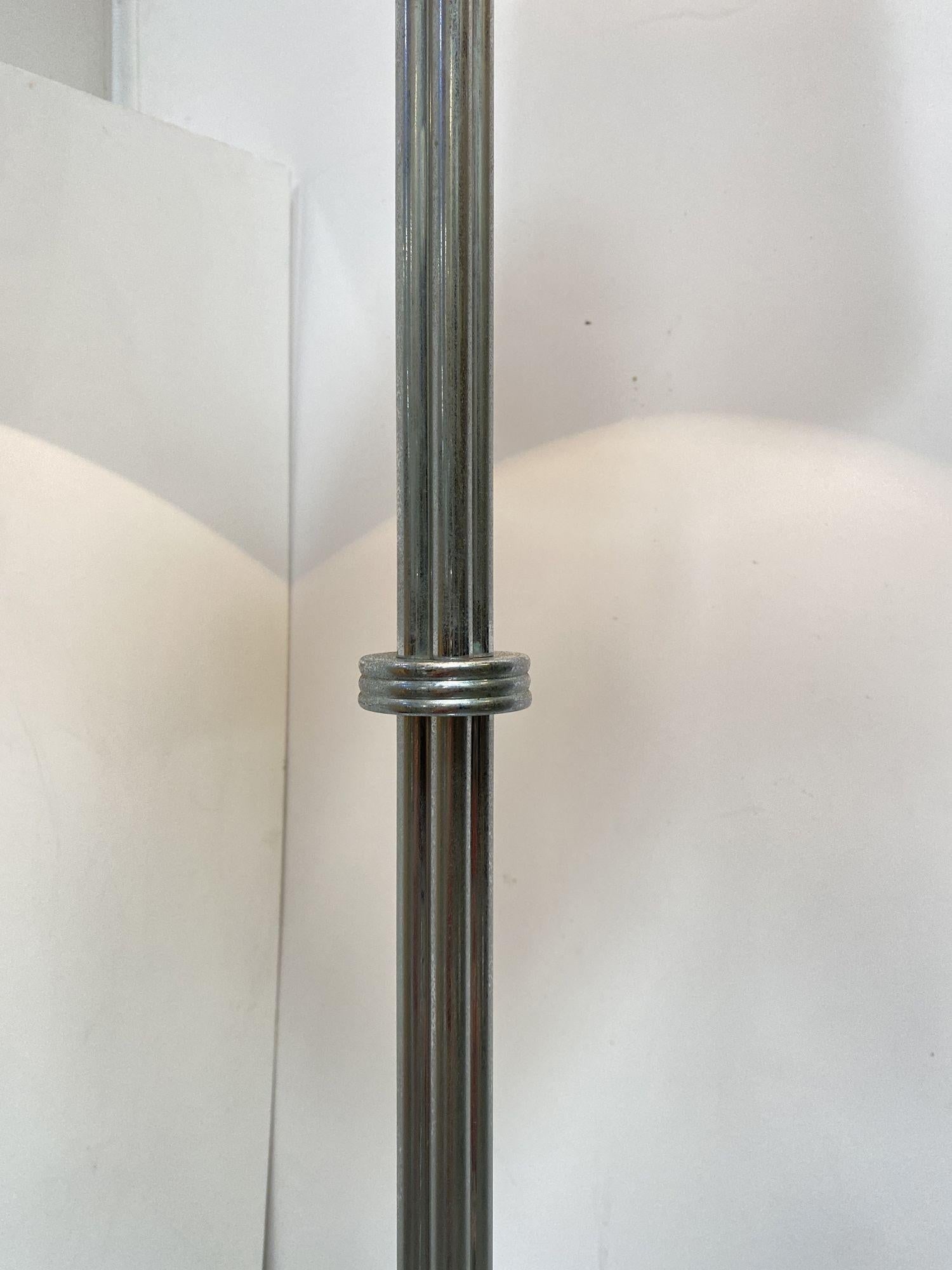 Mid-Century Modern Chrome Polish Rod Floor Lamp - 3