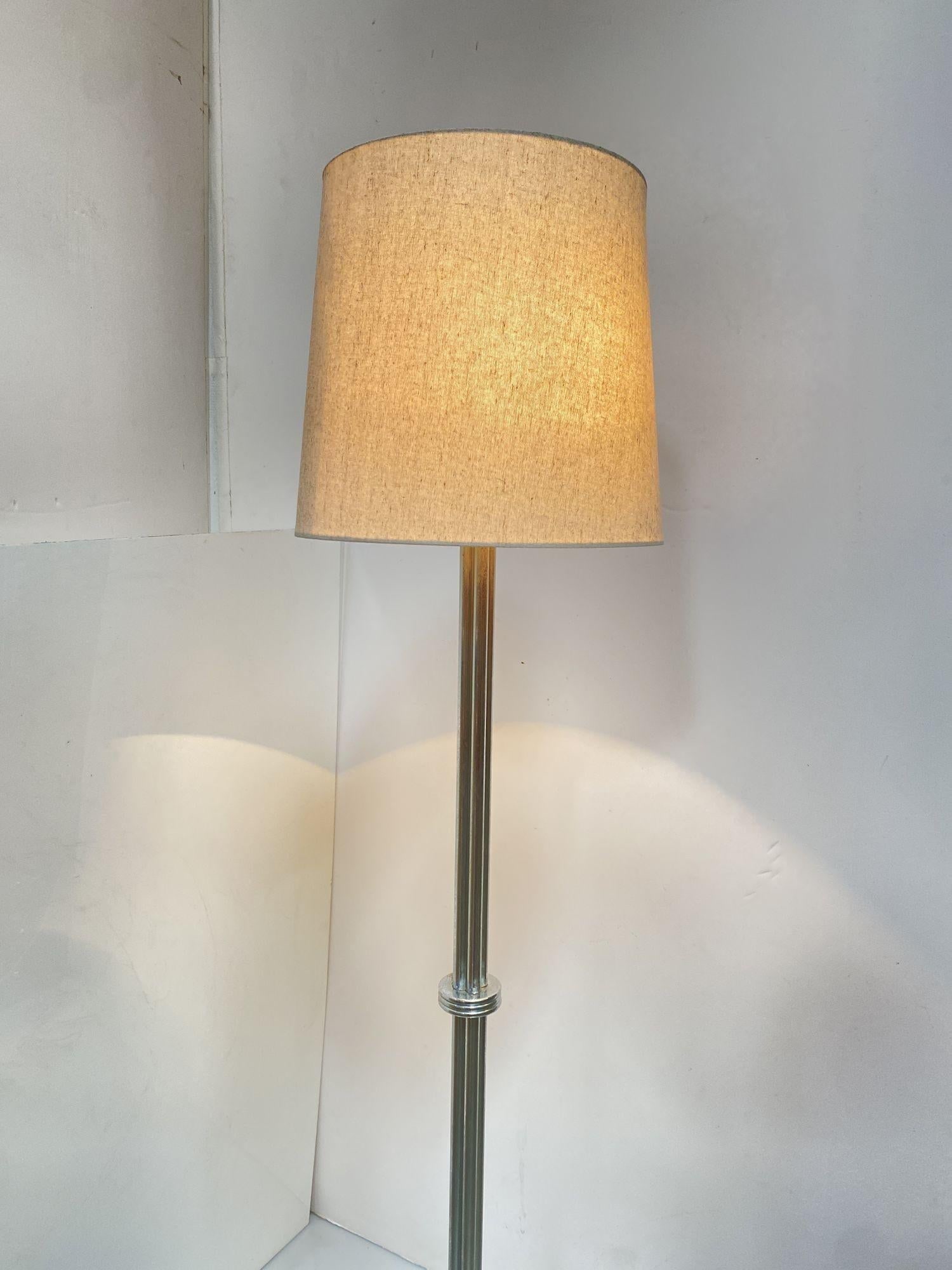Mid-Century Modern Chrome Polish Rod Floor Lamp - 5