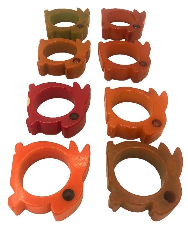 Art Deco 1930's Butterscotch Bakelite Rabbit Napkin Holders Set of 8 - 2