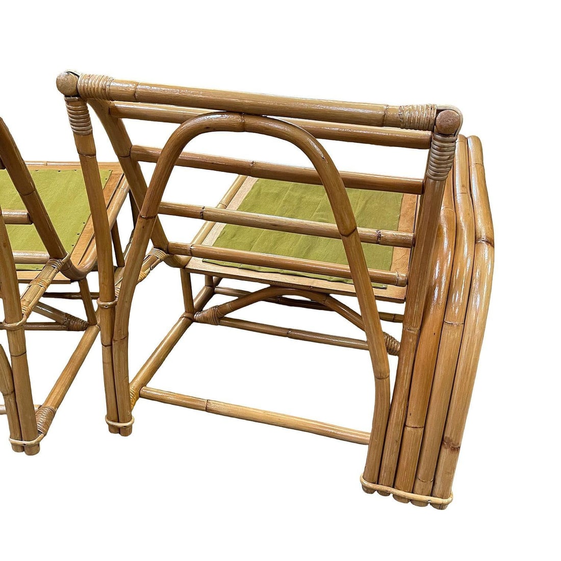 Restored Paul Laszlo 3-Strand 3 Seat Rattan Sectional Sofa w/ Open Base - 4