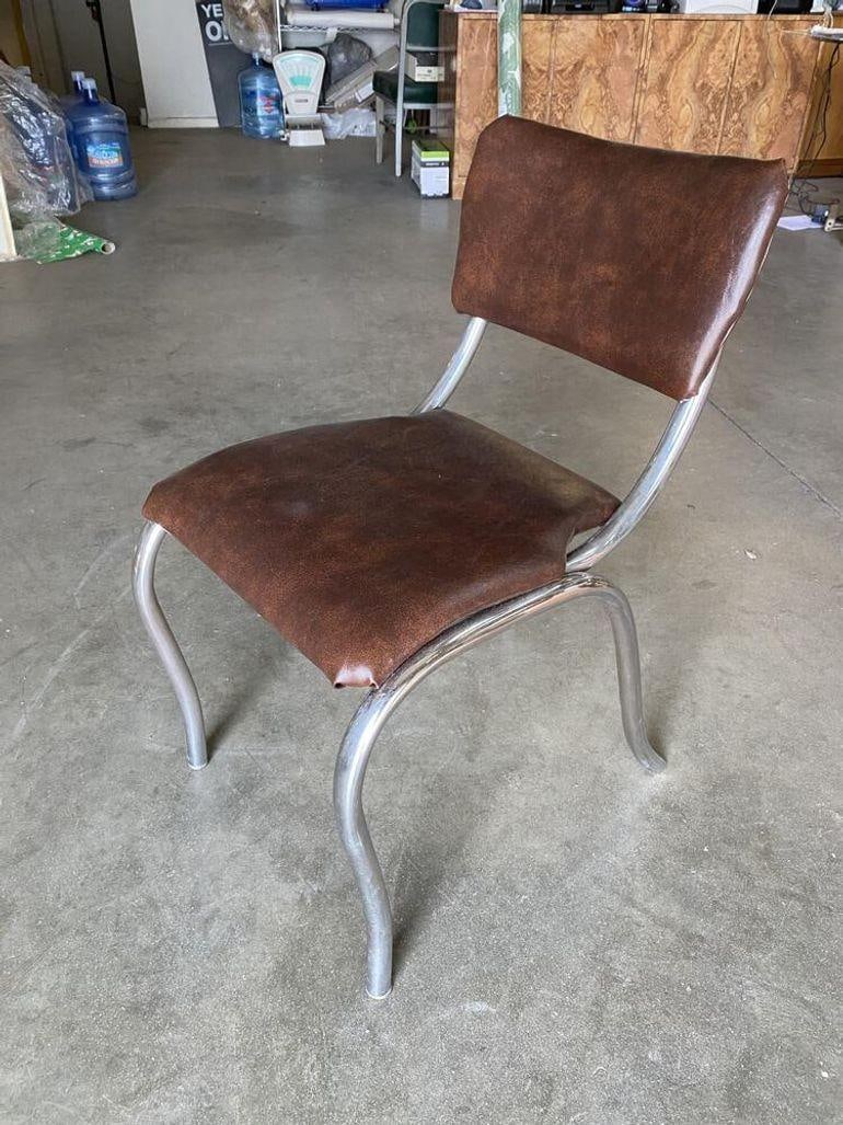 Chrome Mid Century Soda Shop Style Side Chair - 8