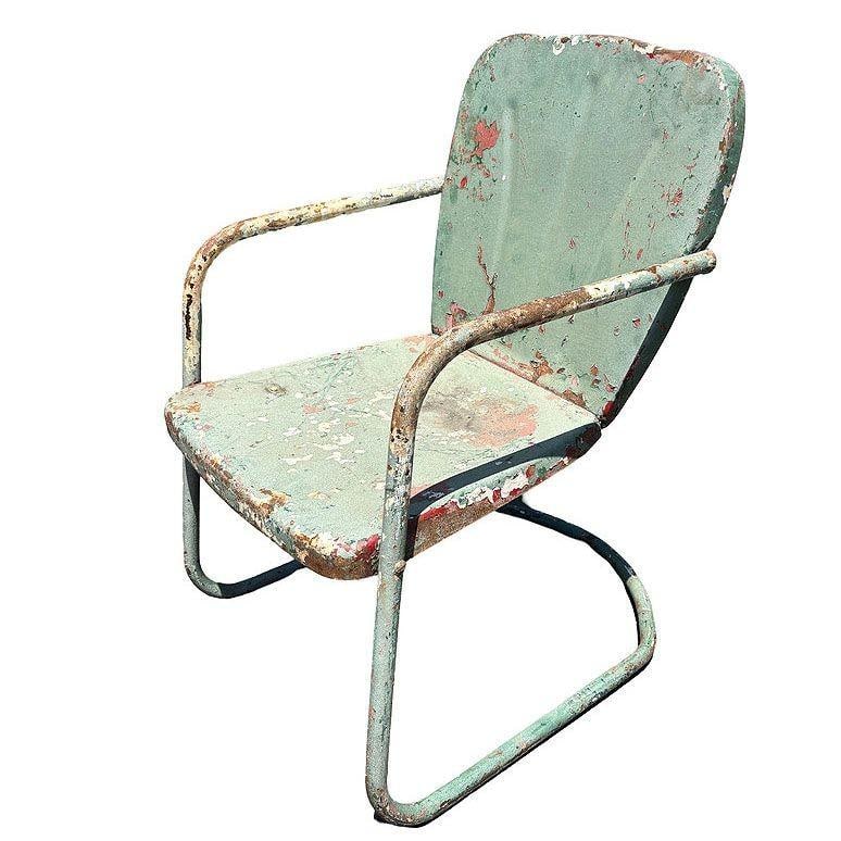 Mid-century Steel Shellback Springer Patio Outdoor Lounge Chair - 4