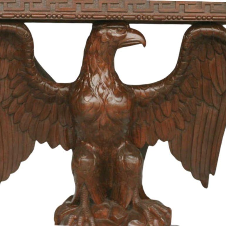 American Neoclassical Hand-Carved Eagle Console Table - 10