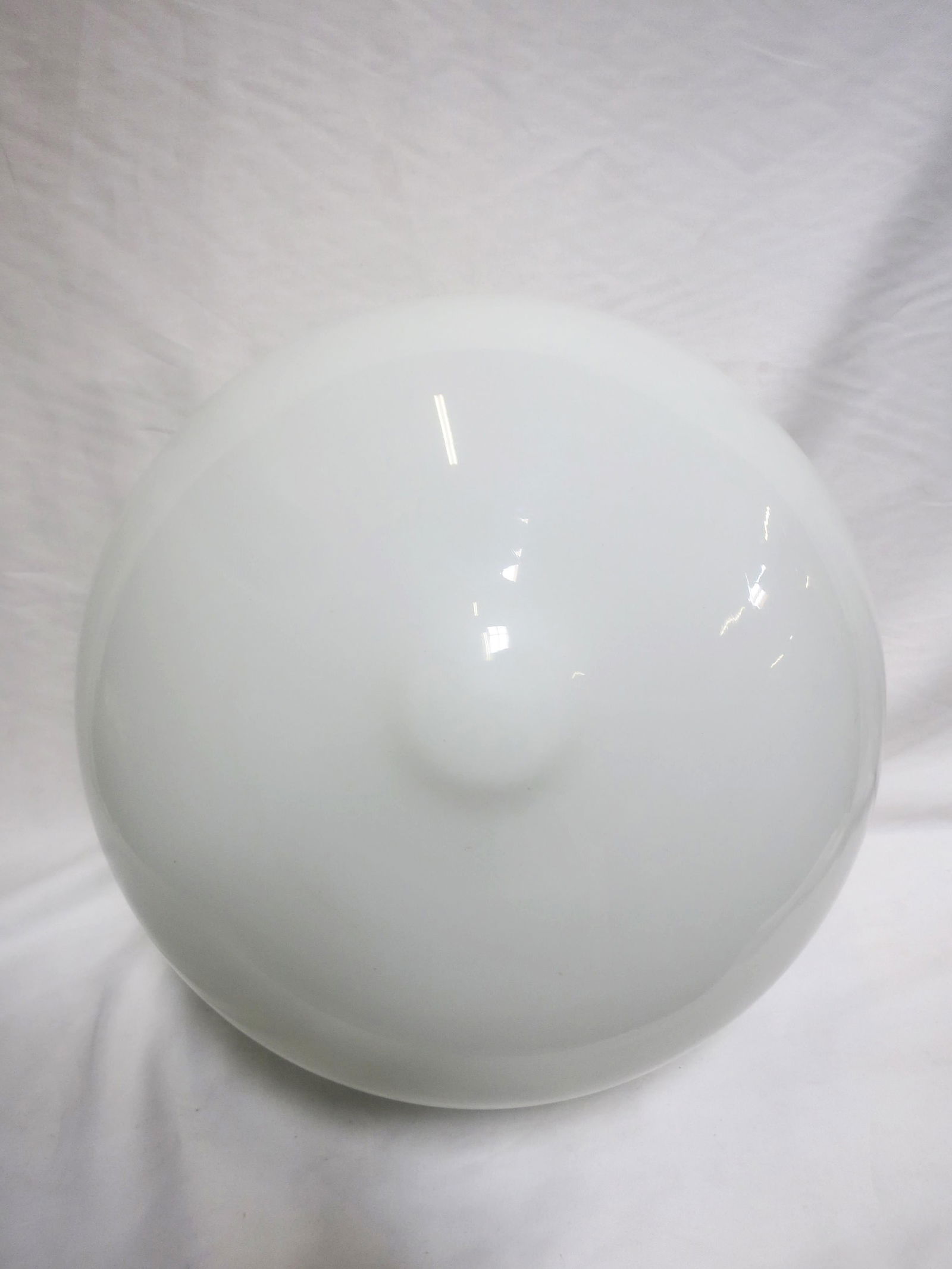 Large Schoolhouse Banded Oval Shape Ceiling Glass Globe Pendant - 4