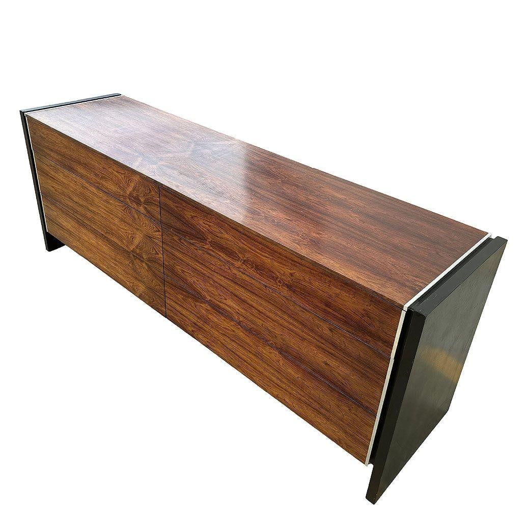 Mid-century Rosewood & Chrome Dresser by Robert Baron for Glenn of California - 16