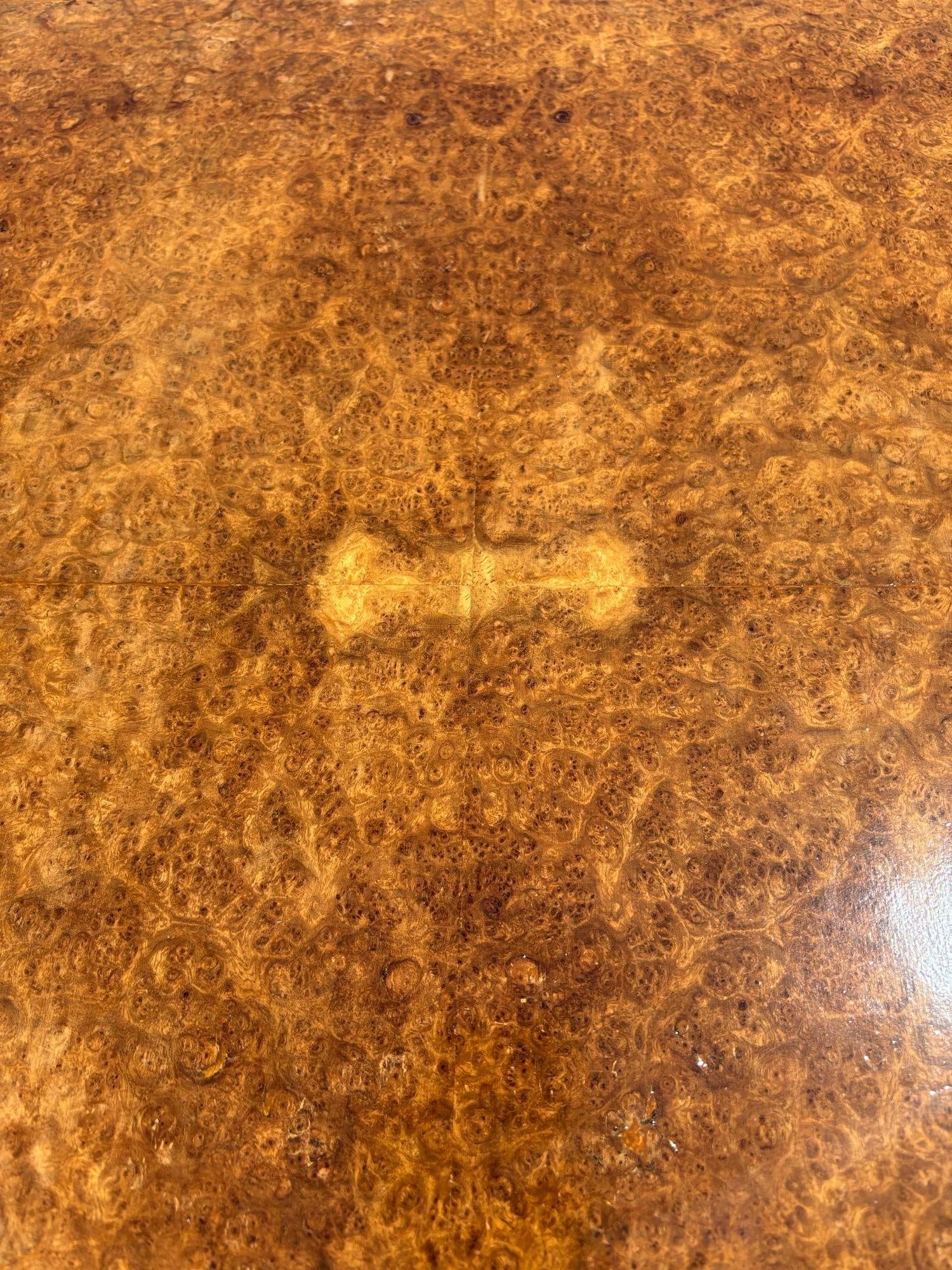 Restored Art Deco Jules Leleu Round Oak Burled Wood Table - 11