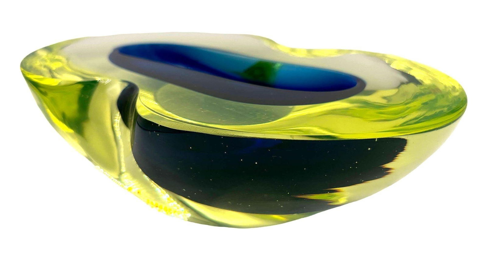 1970's Postmodern Biomorphic Sommerso Murano Glass Bowl or Ashtray - 12