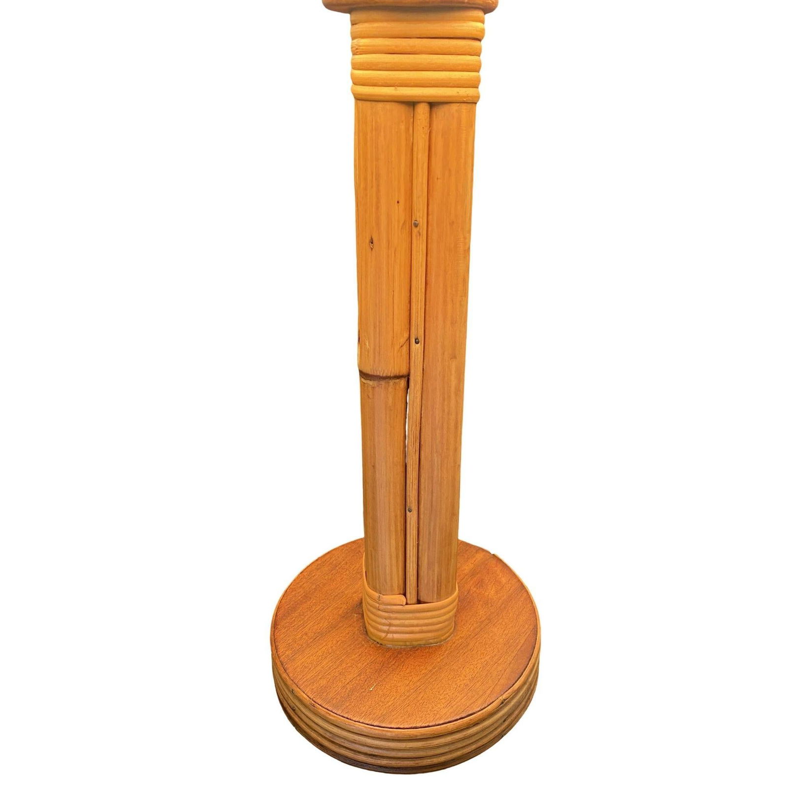 Restored Mid-Century Eight-Strand Stick Rattan Table Lamp, Pair - 19