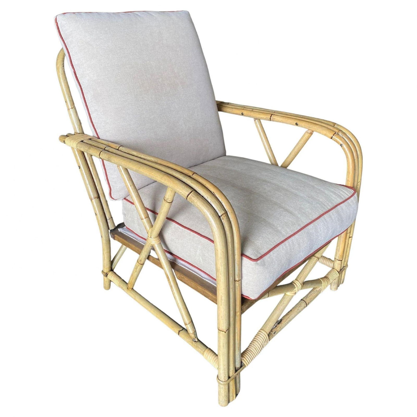 Rare Restored "1949er" Rattan Lounge Chair for Ficks & Reed Set - 9