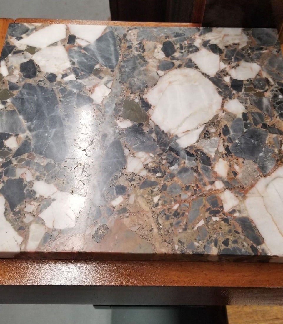 Art Deco Donald Deskey Style Palisander Wood and Marble Vanity w/ Full Mirror - 13