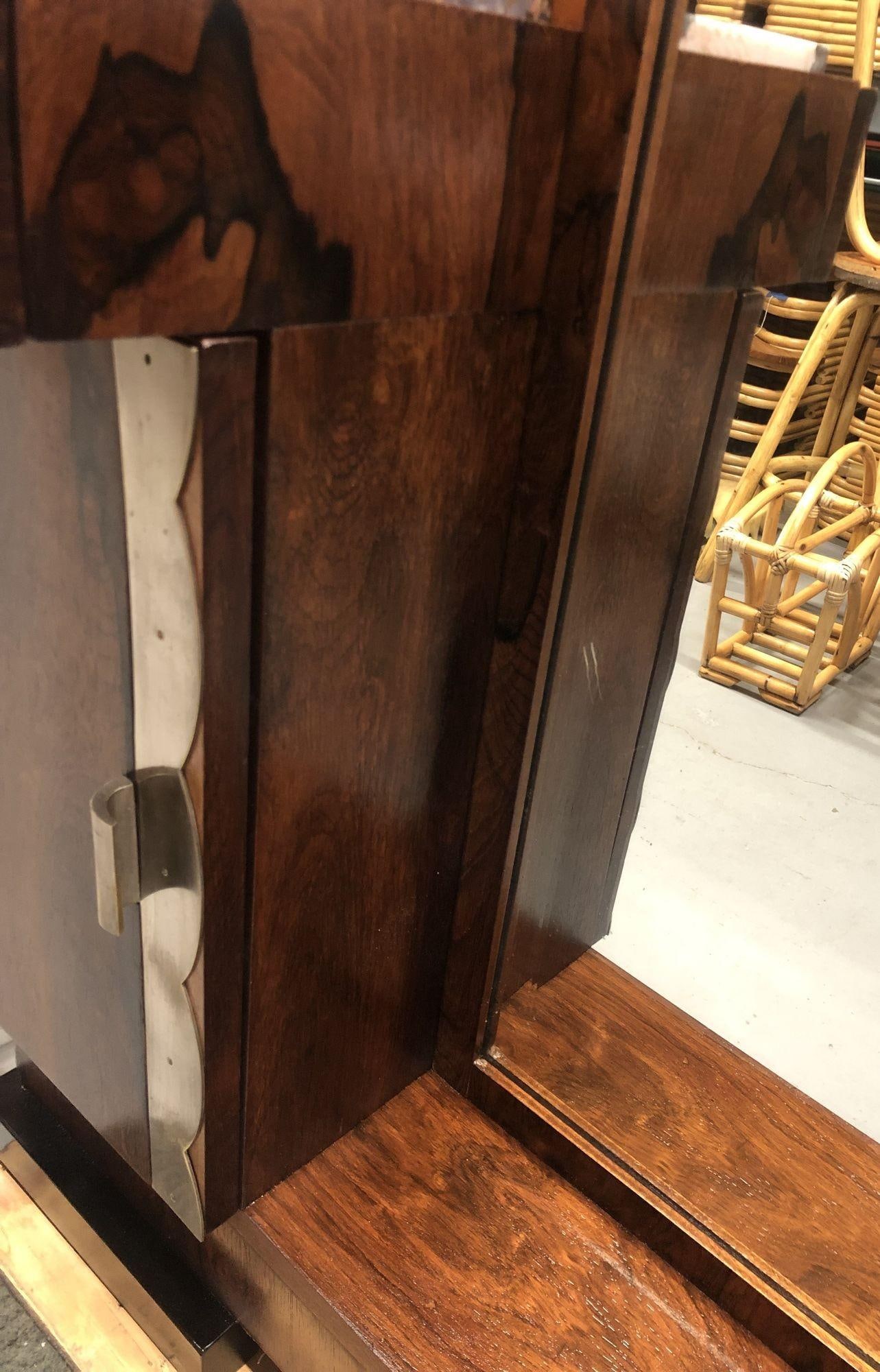 Art Deco Donald Deskey Style Palisander Wood and Marble Vanity w/ Full Mirror - 15