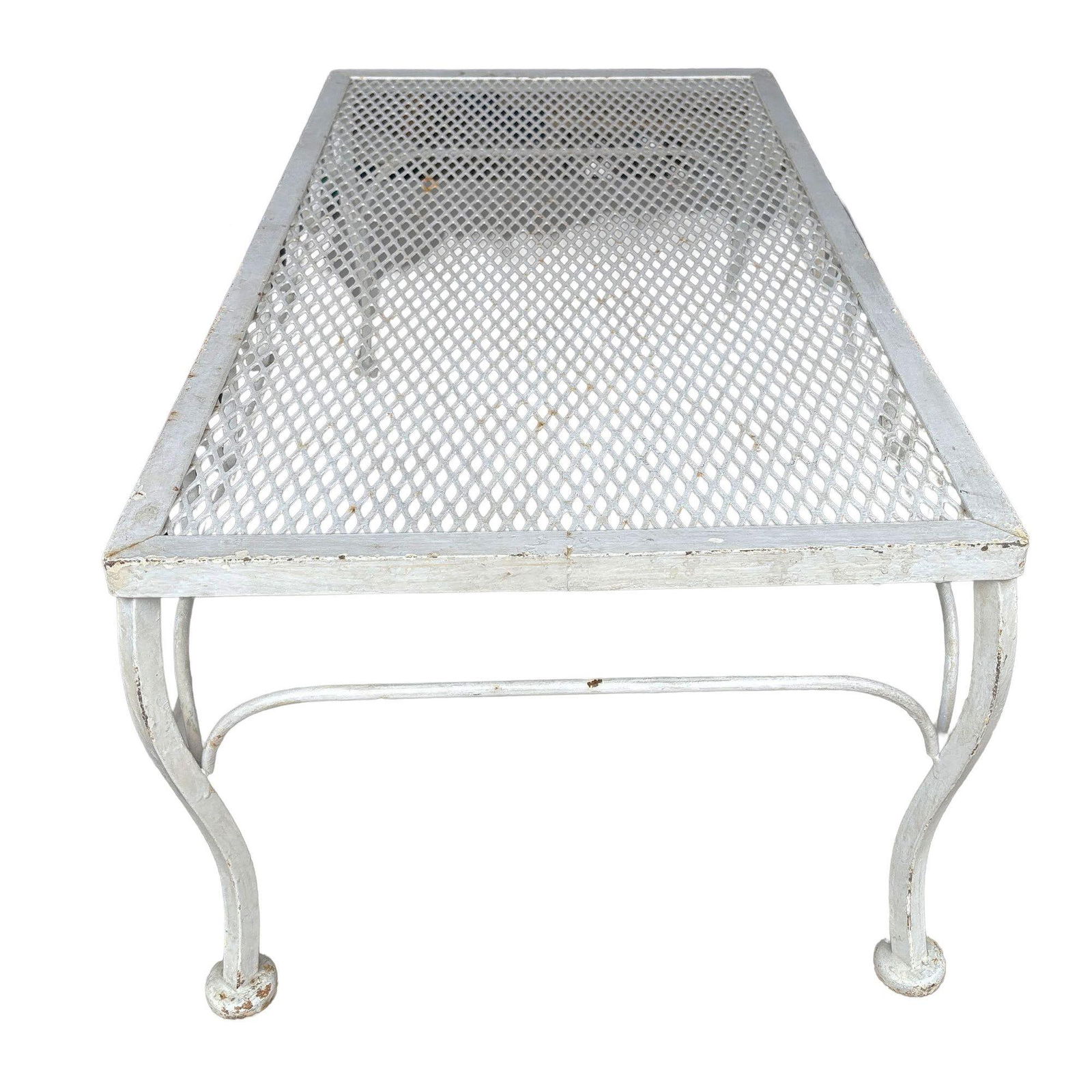Mid-century Wrought Iron Outdoor/ Patio Low Mesh Coffee Table by Woodard - 6