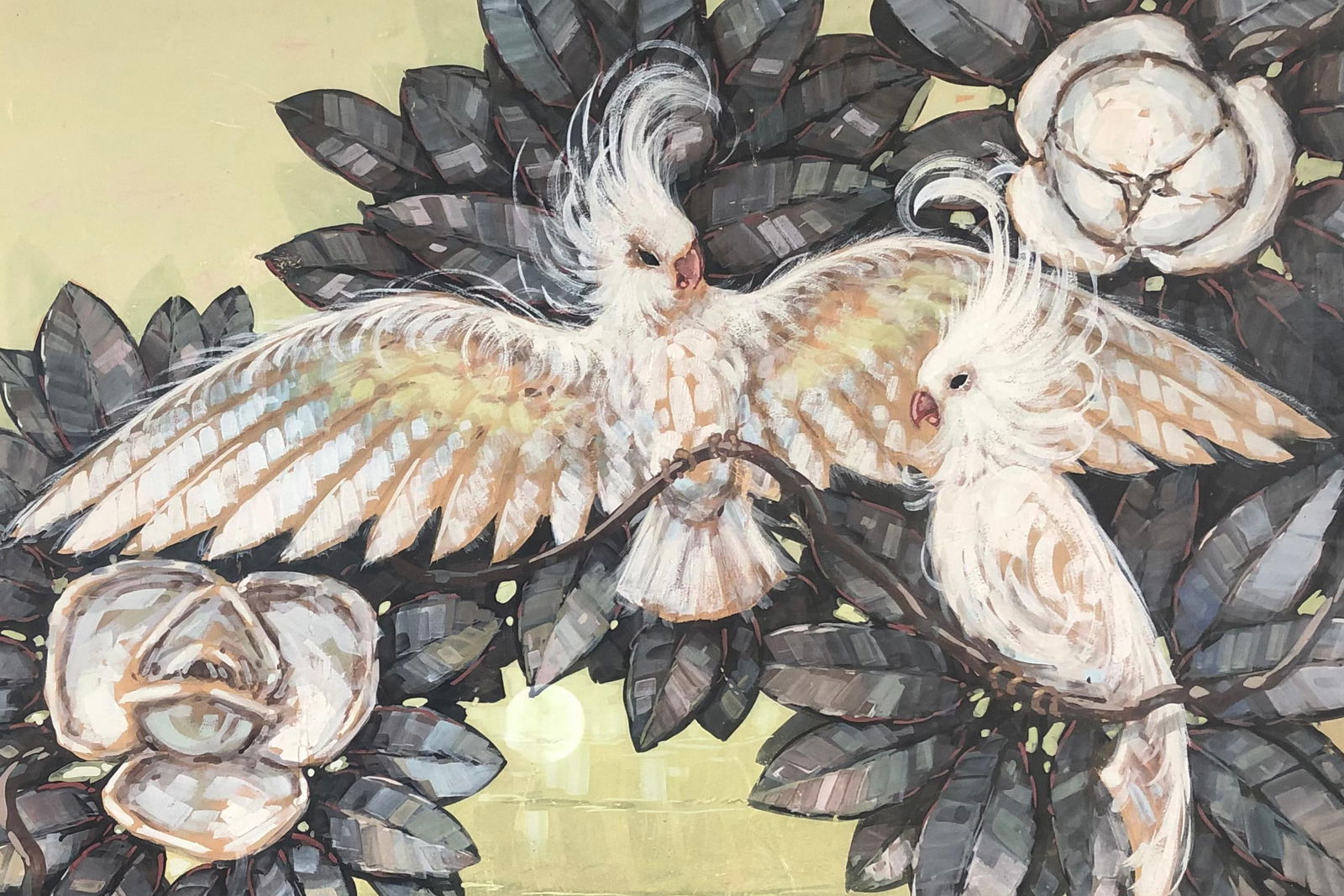 Billy Seay Airbrush Cockatoo and Hibiscus Hawaiian Art for Turner - 6