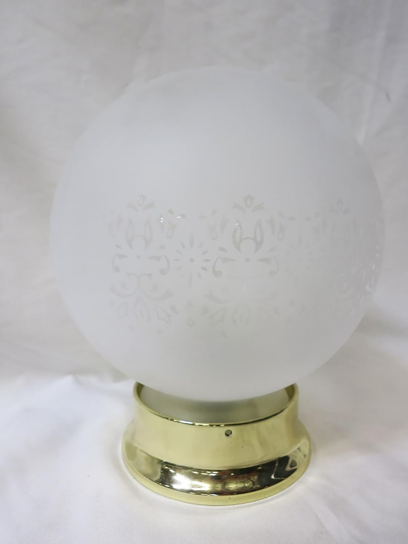Satin Floral Glass Sphere Ceiling Glass Globe Pendant - 3