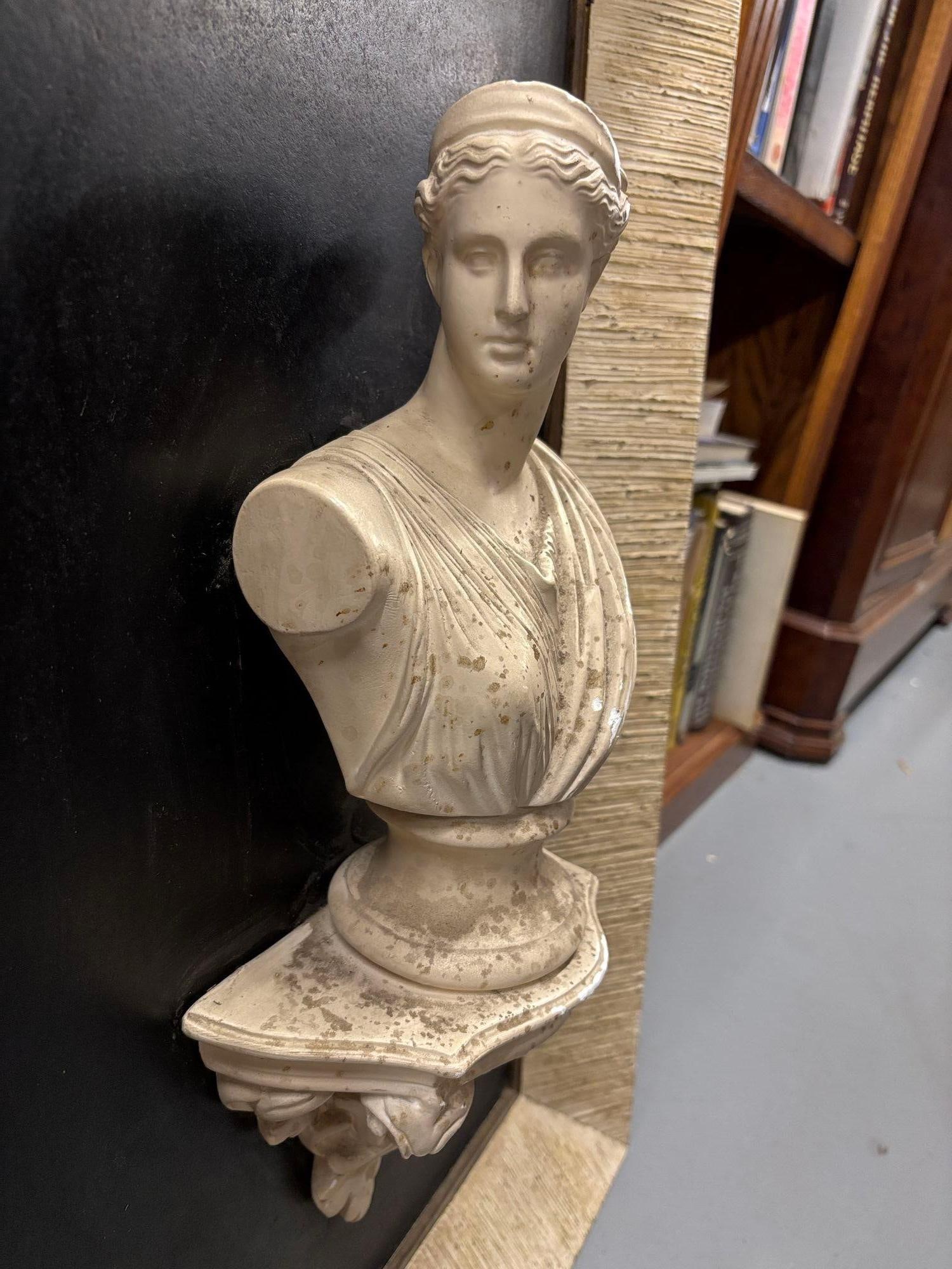 Framed Bust Sculpture 3D Framed Classical Style Art Male and Female Figure- Pair - 10