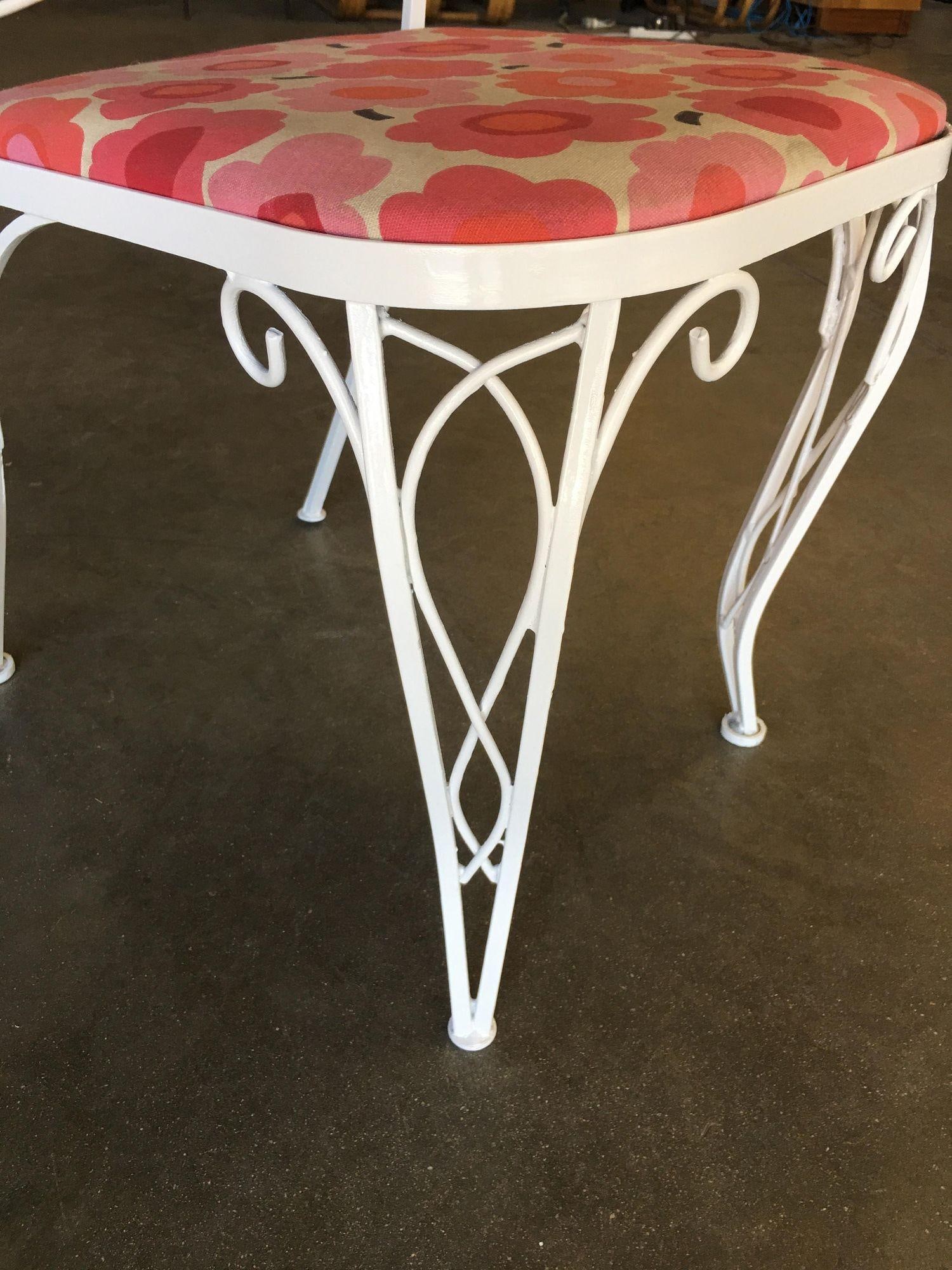 Mid-century Woodard Glass Top Wrought Iron Scroll Pattern Patio Outdoor Set - 13