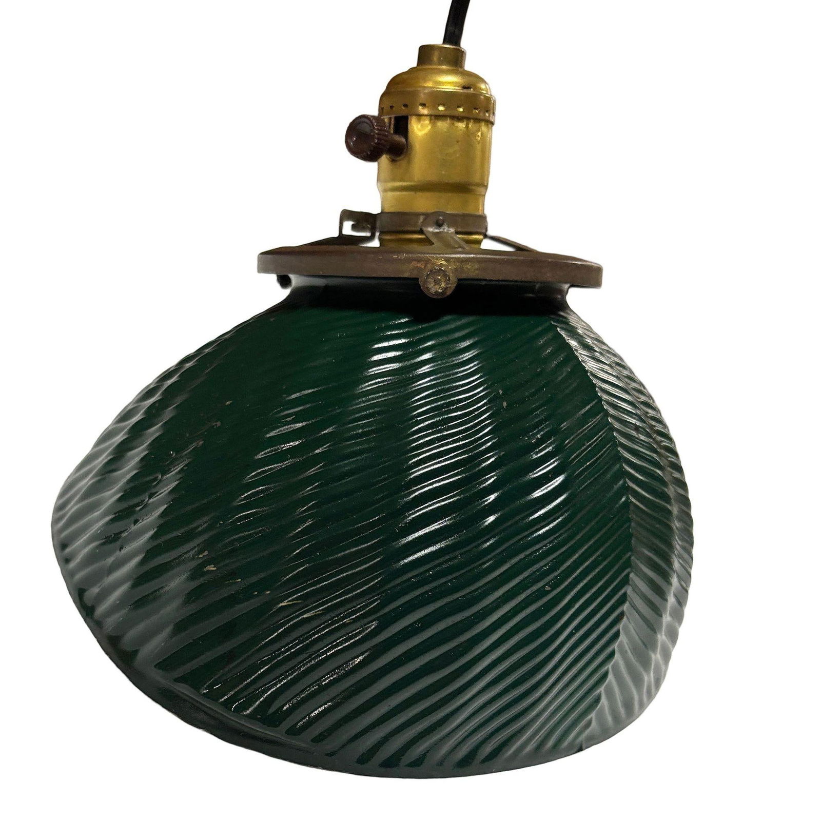 1930's Green Mercury Glass Industrial Pendant Light - 8 Available! - 11