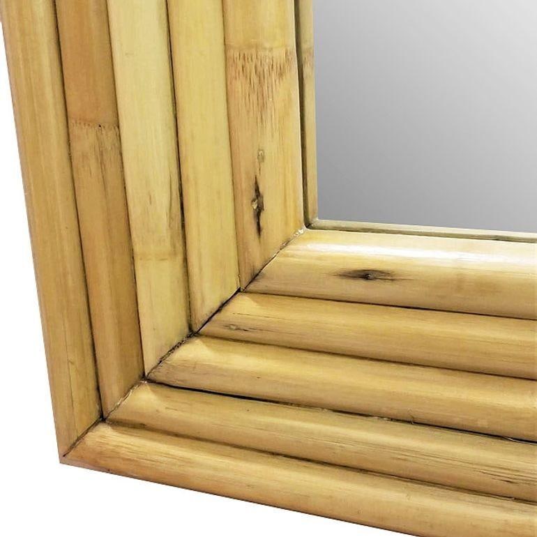 Restored 1948 Seven-Strand Rattan Mirror by Tropical Sun Rattan Co, 3 Available - 6