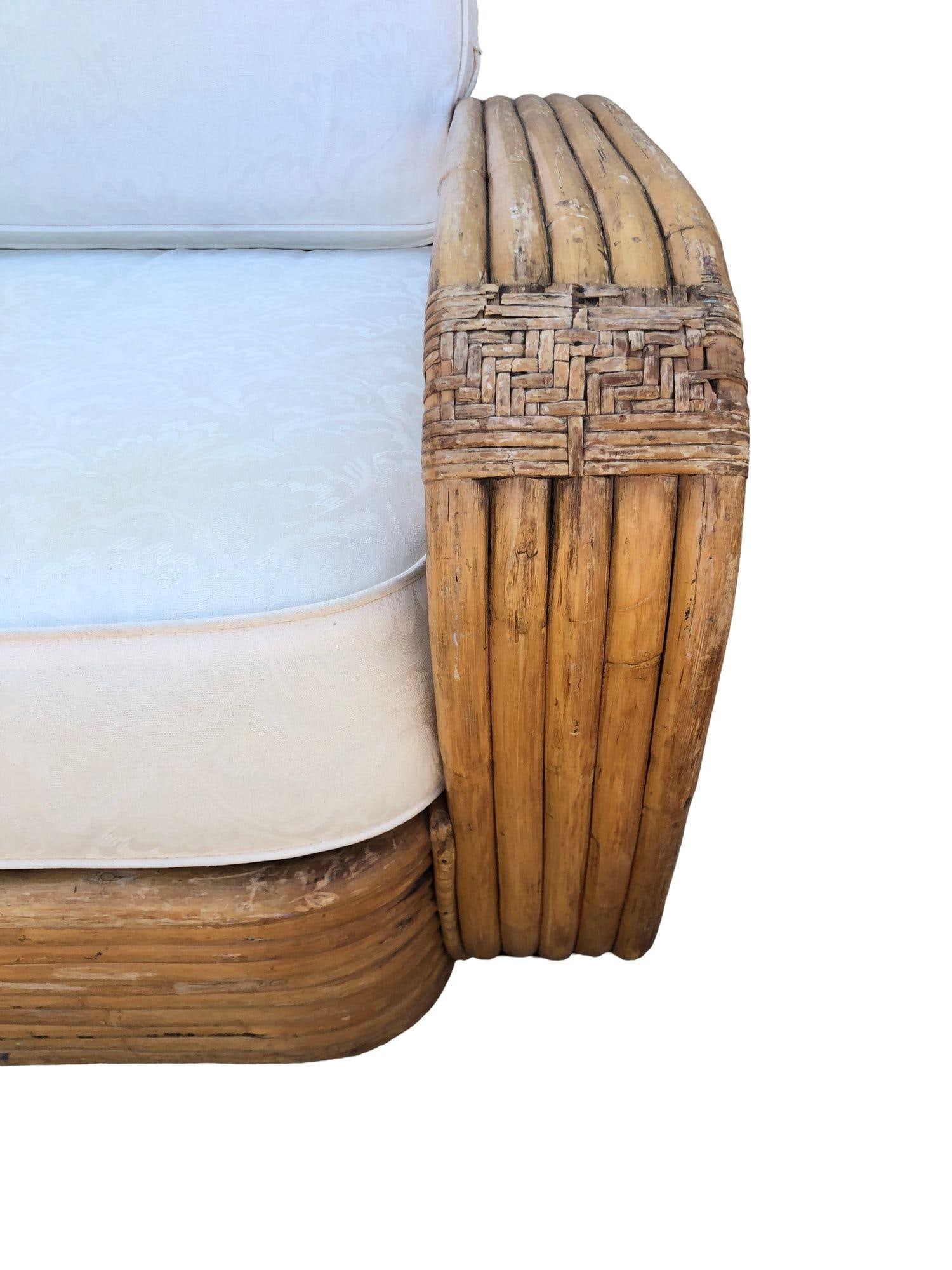 Paul T. Frankl 5-Strand Square Pretzel Square-Back 3-Seat Sofa (unrestored) - 10