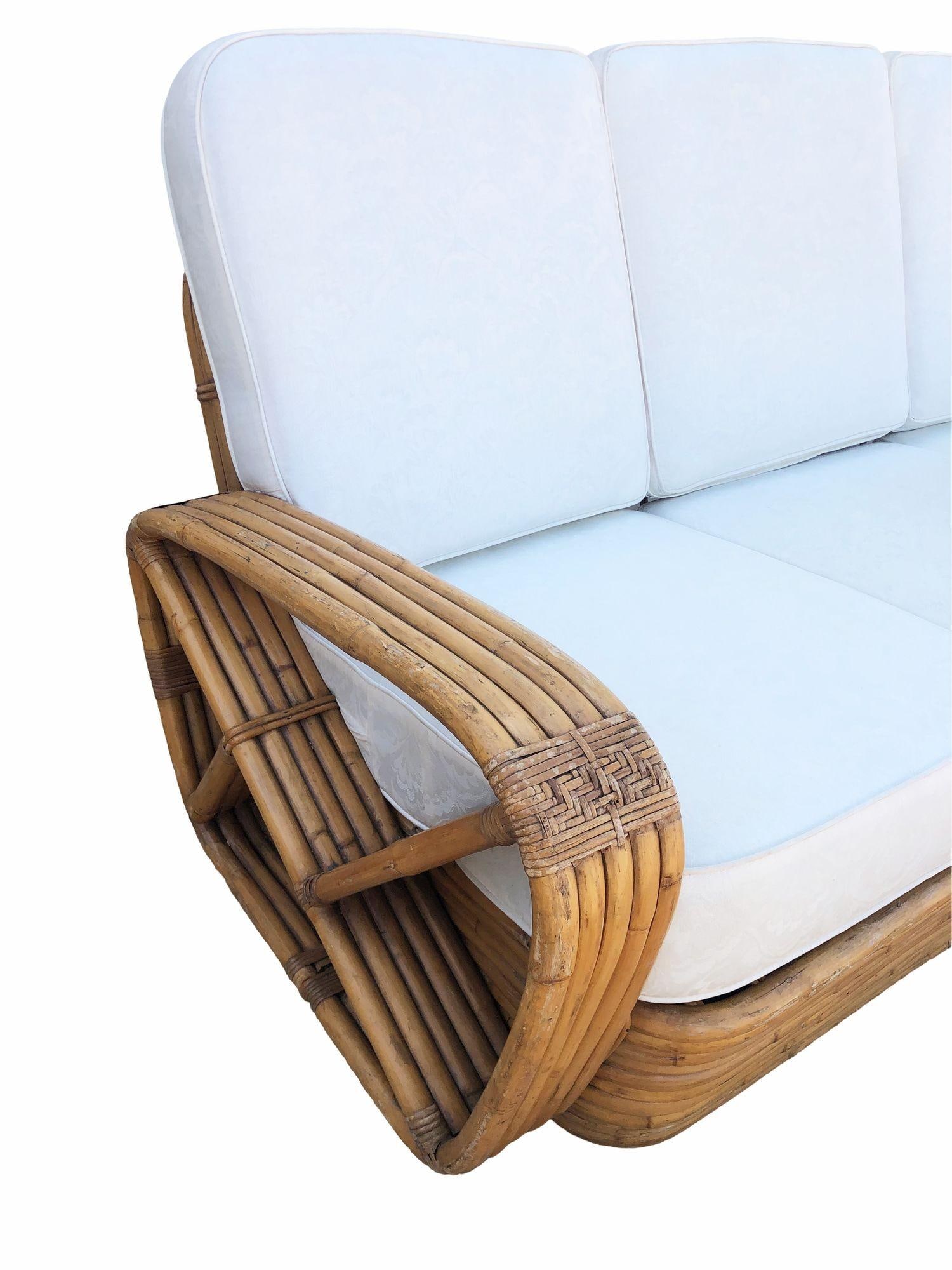 Paul T. Frankl 5-Strand Square Pretzel Square-Back 3-Seat Sofa (unrestored) - 12