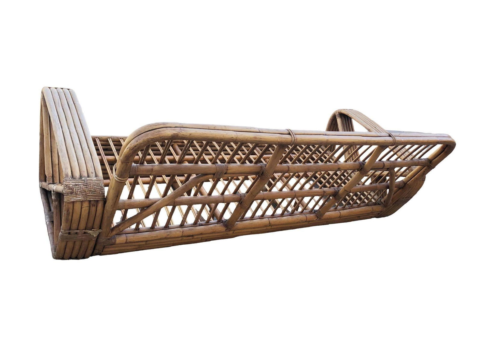 Paul T. Frankl 5-Strand Square Pretzel Square-Back 3-Seat Sofa (unrestored) - 16