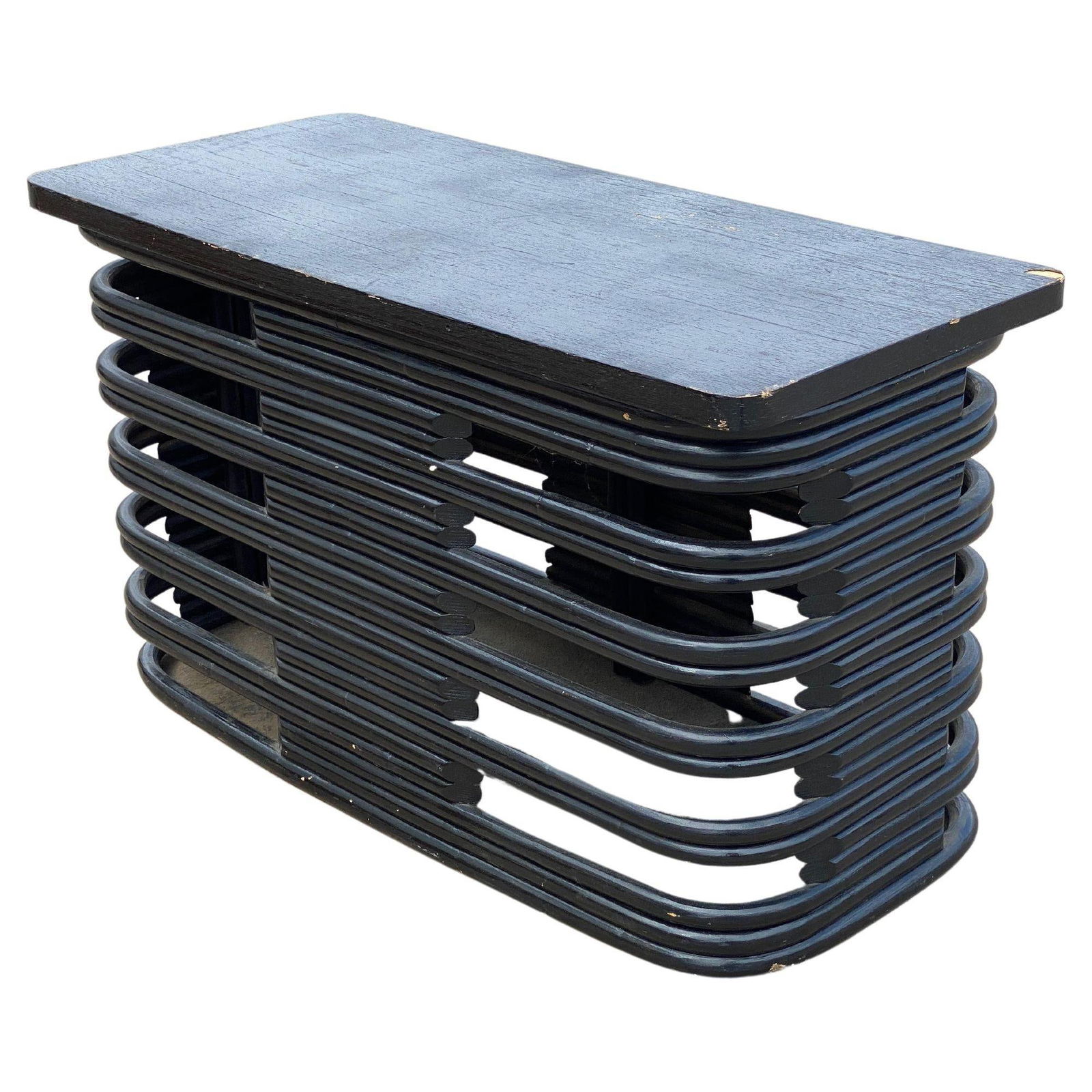 Restored 6 Strand Black Ash Table, Sofa, Lounge Chair Livingroom Set - 10