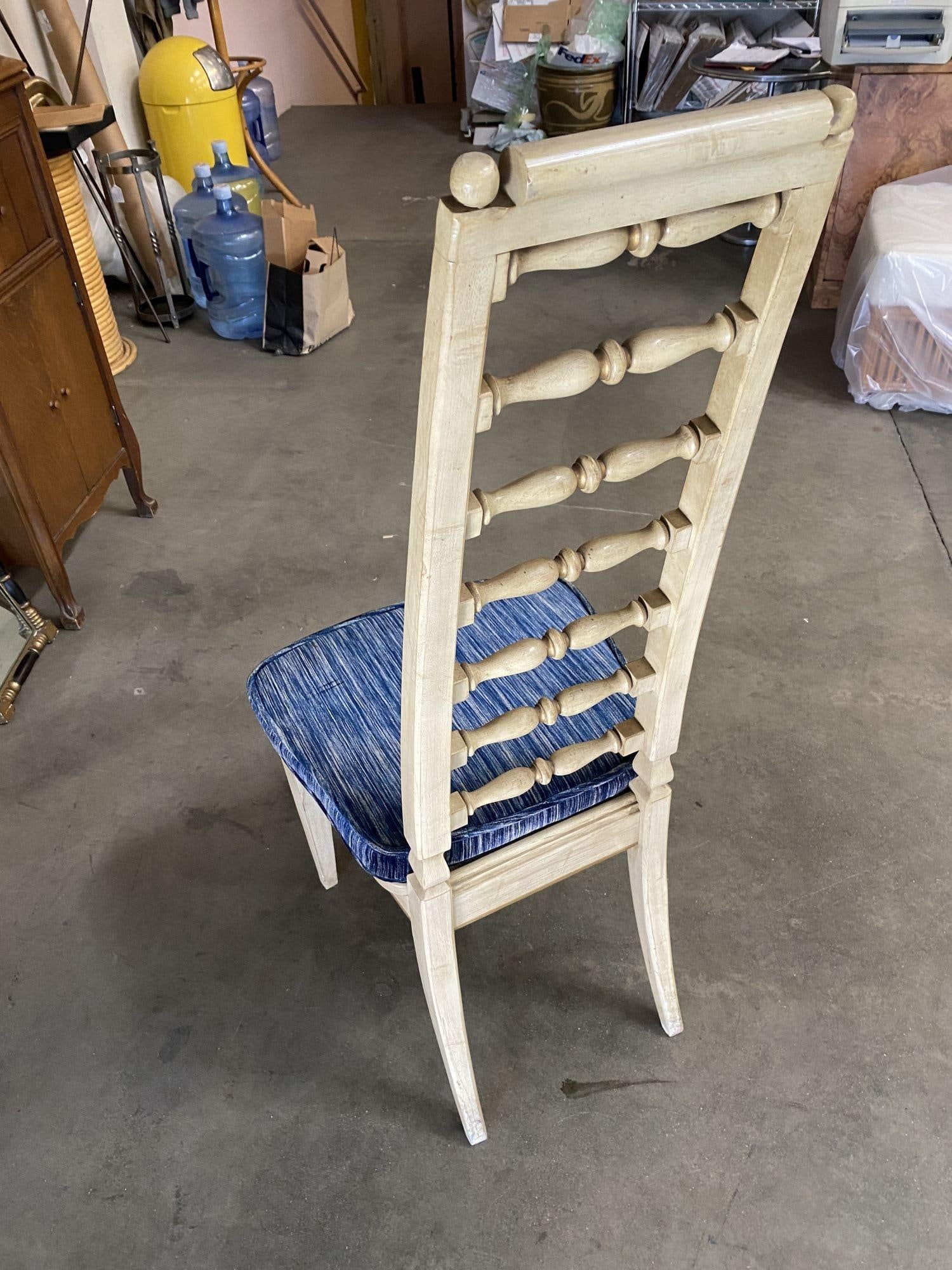 Portoro Nero Marble Dining Set with High Back Thomasville Chairs - 12