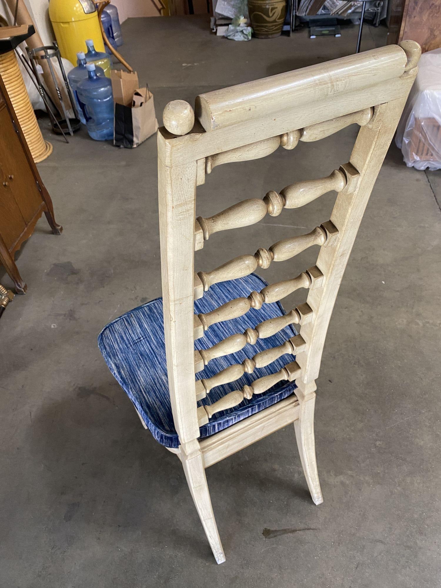 Portoro Nero Marble Dining Set with High Back Thomasville Chairs - 13