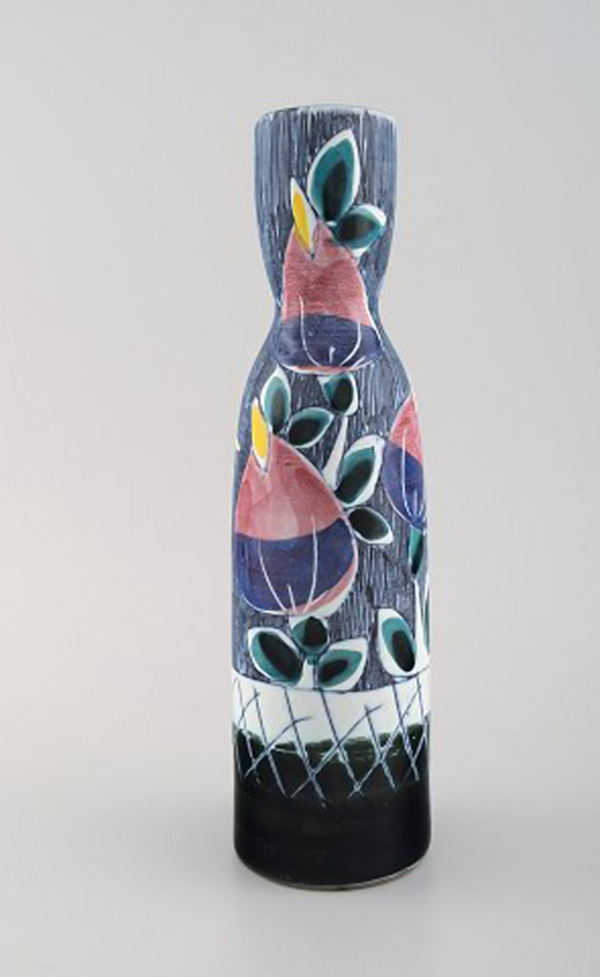 Tilgmans, Sweden. Vase in glazed ceramics with young woman. Mid-20th century. - 4