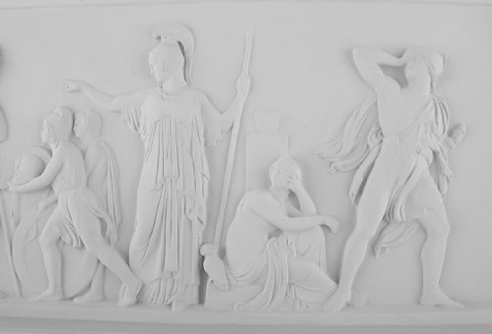 Ipsen's, Denmark. Large terracotta wall plaque with motif after Thorvaldsen. 1890's. - 4